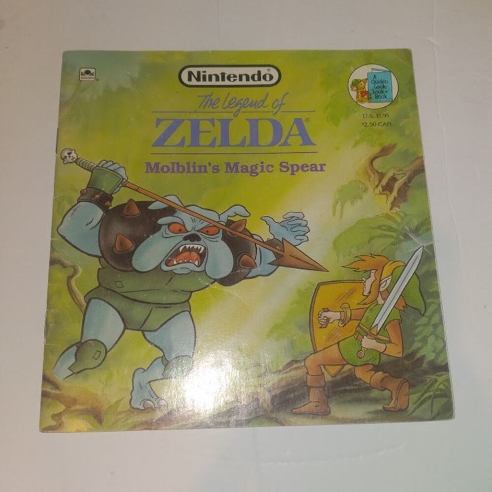 The Legend of Zelda Molblin's Magic Spear 1989 Vintage Nintendo Golden Book